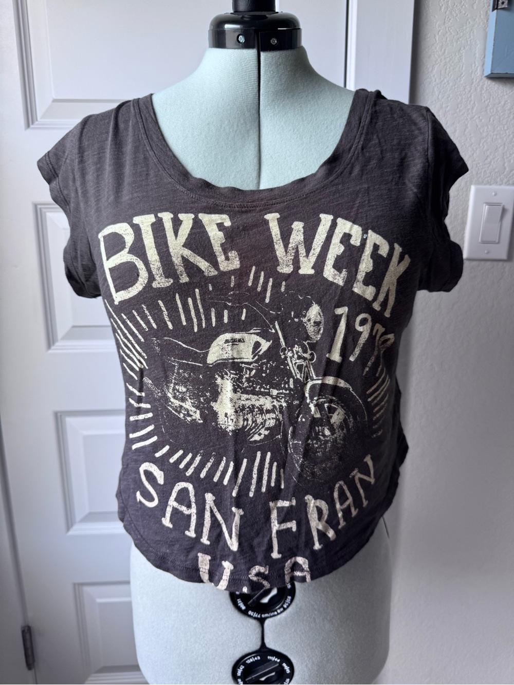 Women's Brown 'Bike Week San Fran' Short Sleeve Graphic Tee